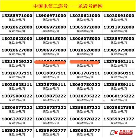 电信手机号码大全