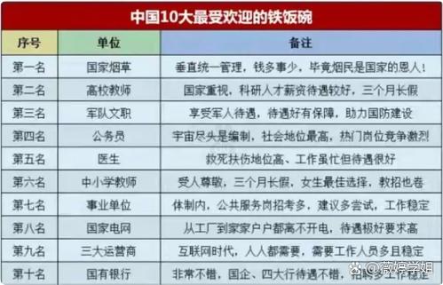 五大金饭碗的职业
