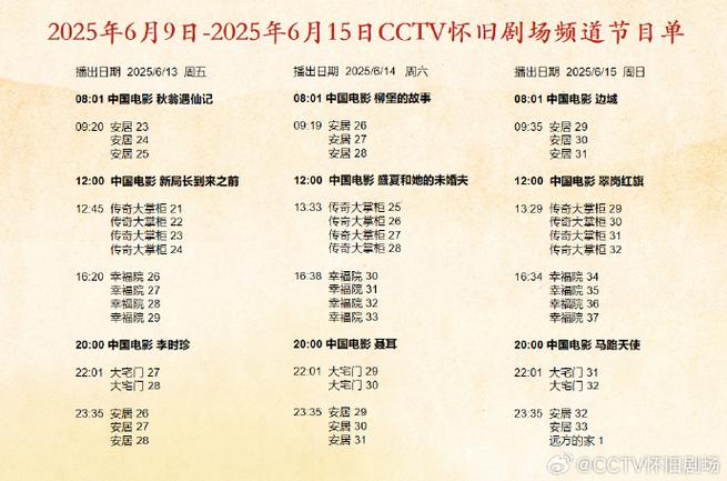 cctv15节目表今天