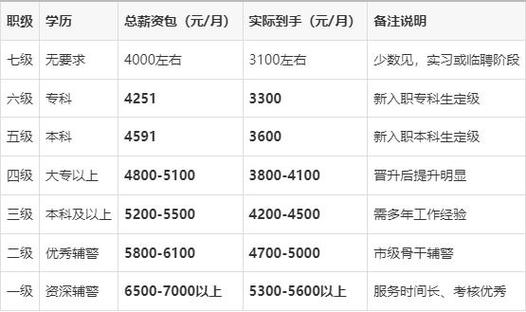 国安局辅警一年收入多少