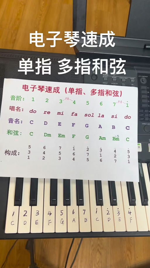 电子琴和弦指法口诀游戏截图