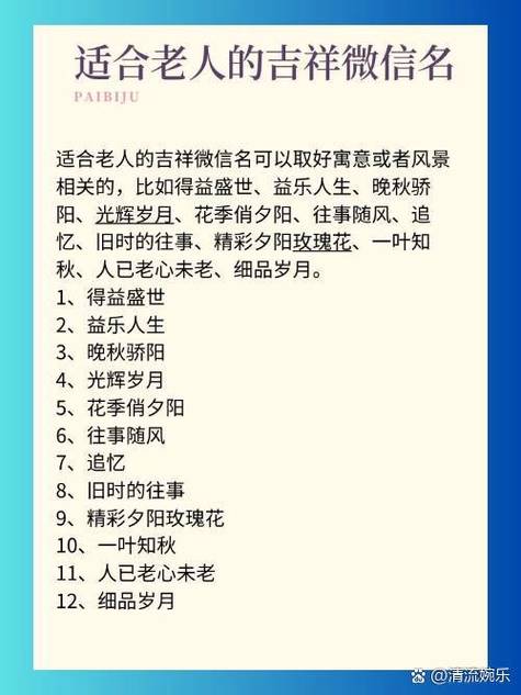 适合老年人的微信名