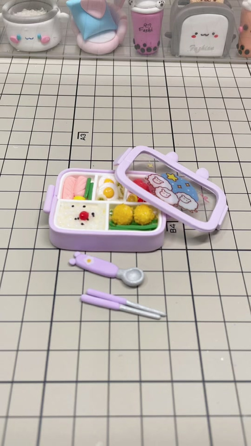 用粘土做迷你盒饭图标