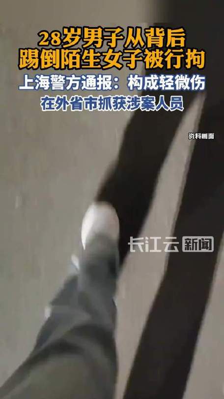 警方通报女子被陌生男子踢倒