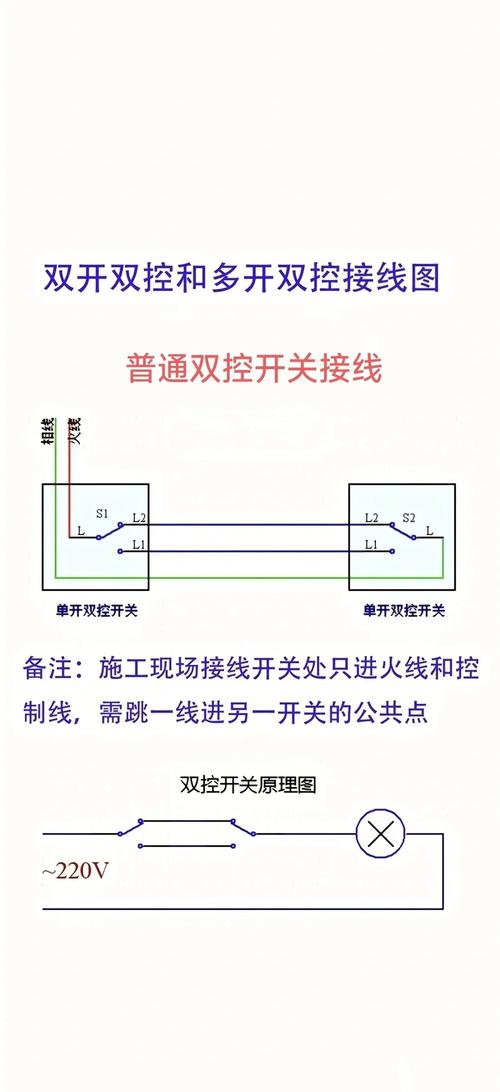 双联开关控制一个灯接线图