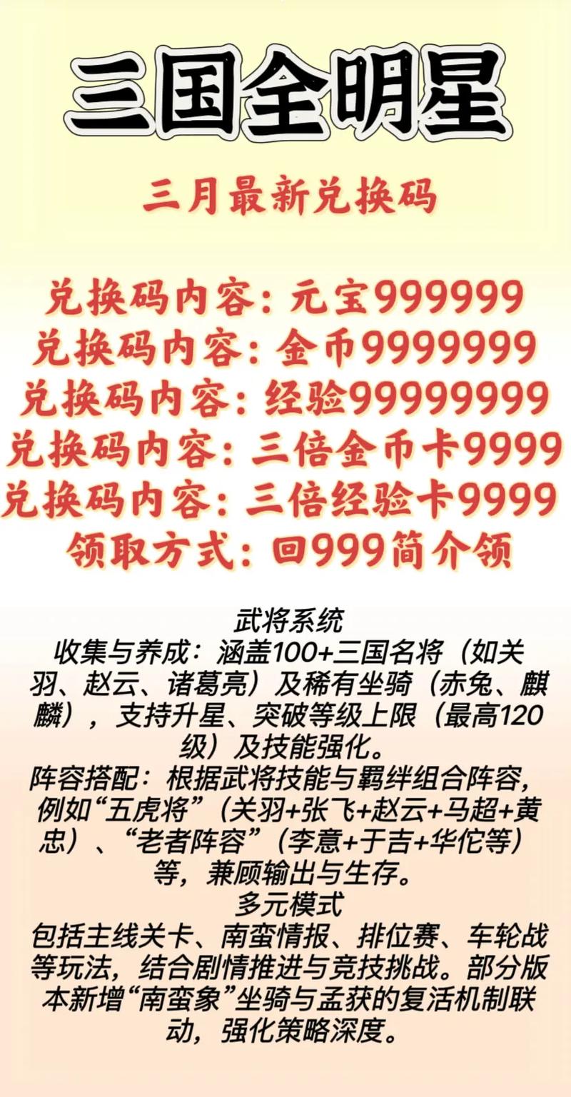 全民三国兑换码
