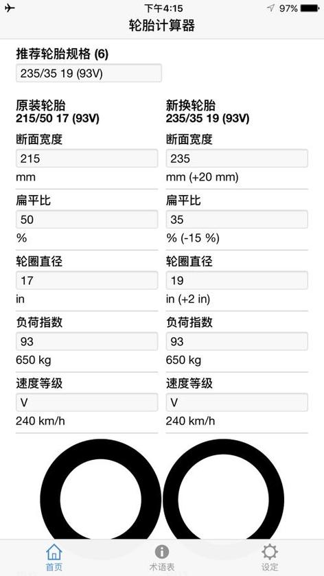轮胎尺寸替换计算器缩略图