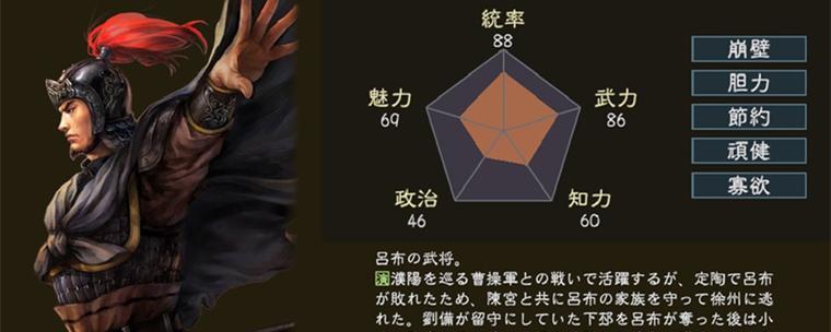 三国志14高顺武将评测