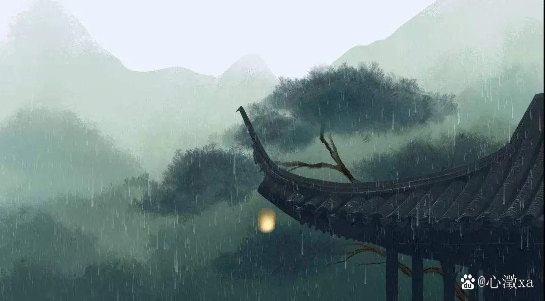 老年听雨僧庐下,鬓已星星也