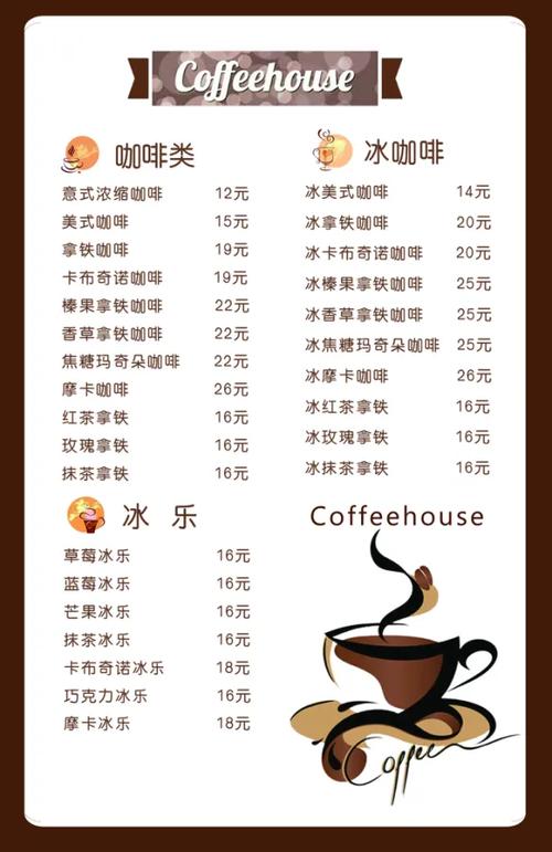 咖啡馆菜单图片简约