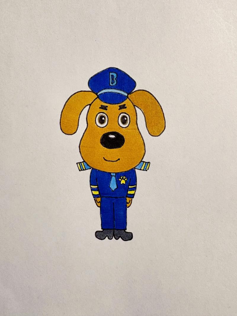 啦咘啦哆警长空白涂色画