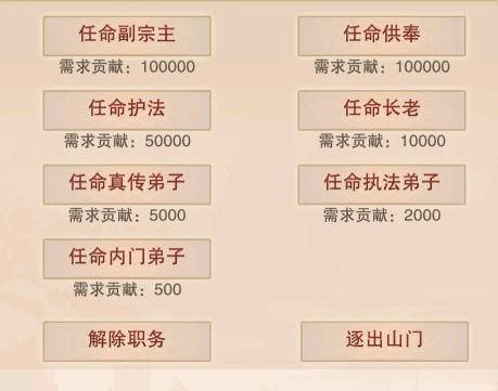 宗门职位一览表(详细)