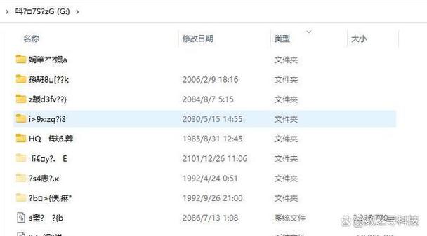 为什么u盘打开是乱码截图