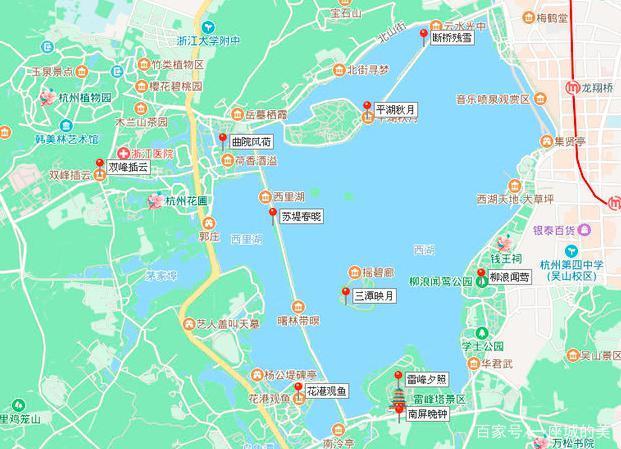杭州景点地图分布图图标
