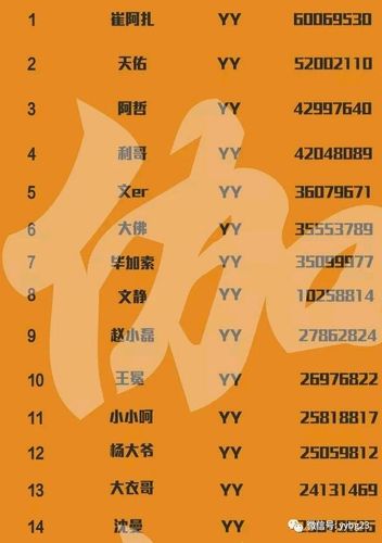 YY各大主播年收入