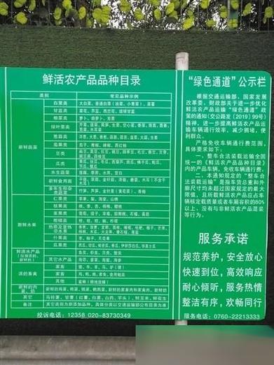 河南省绿通免费目录表