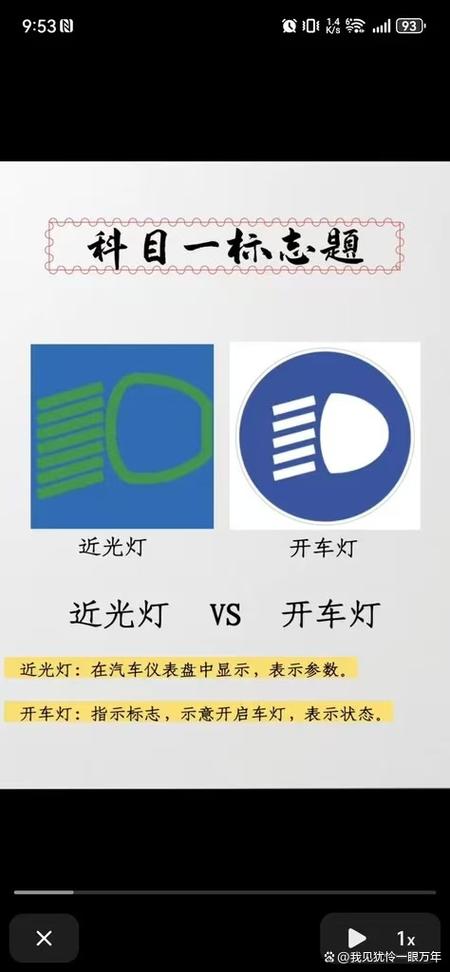 科目一远近光灯口诀
