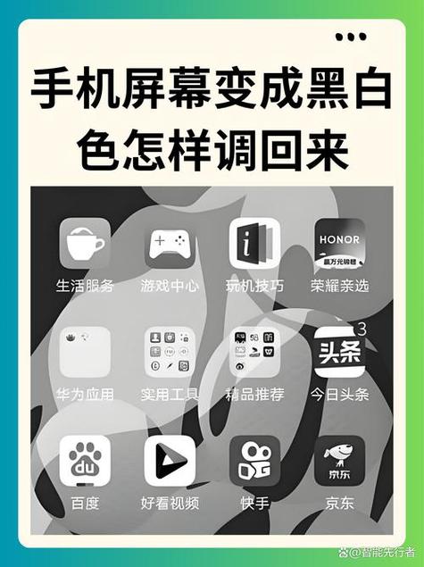 手机屏幕彩色无法调回去