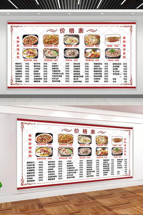小饭店墙上挂的菜单
