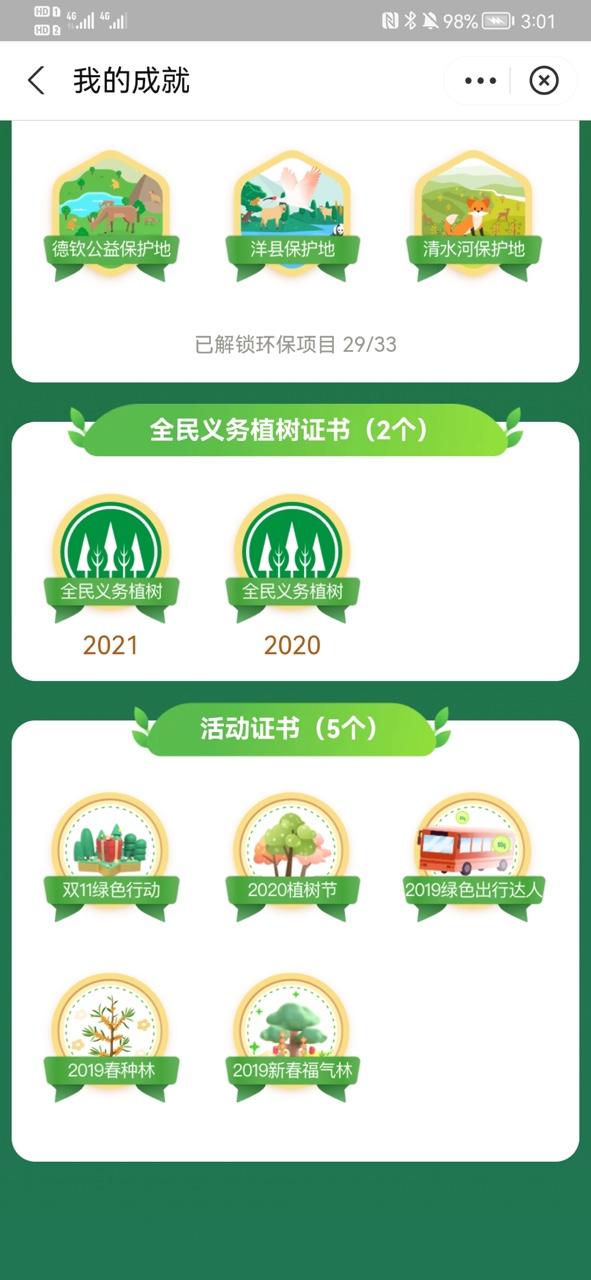 蚂蚁森林证书有什么用