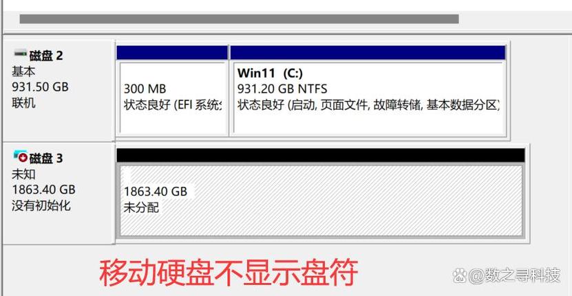 移动硬盘显示盘符但不显示容量