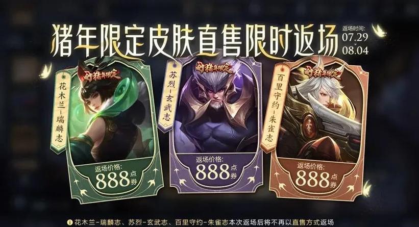 凯猪年限定皮肤什么时候返场