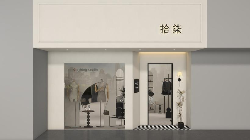 店门口对着一根柱子