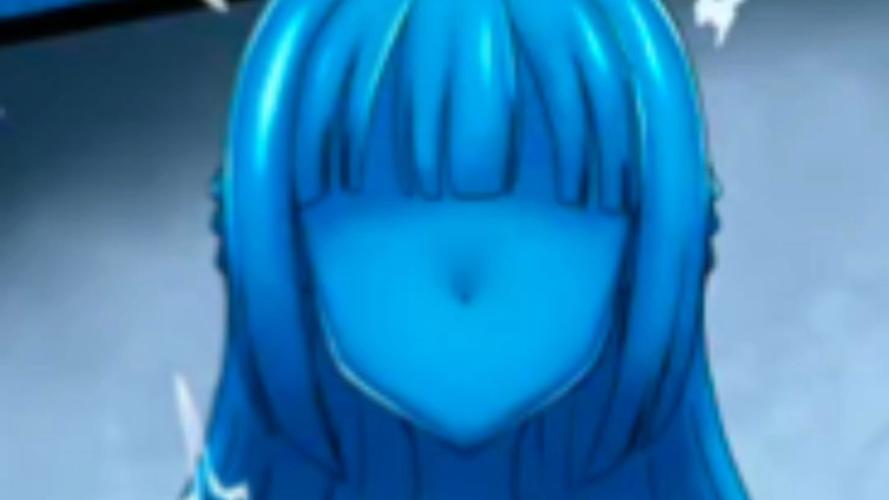 蓝色史莱姆包裹少女衣服还被融化了