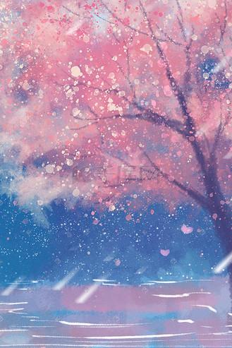 星空樱花梦幻壁纸
