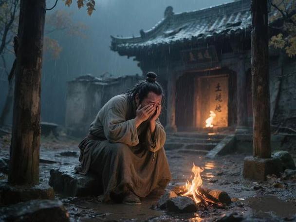 古代乞丐住的破庙图片