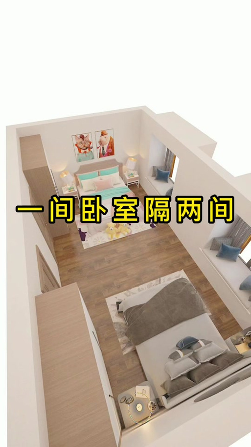大房间隔成两个小房间效果图