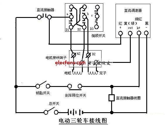 电动三轮车高低档原理图解缩略图