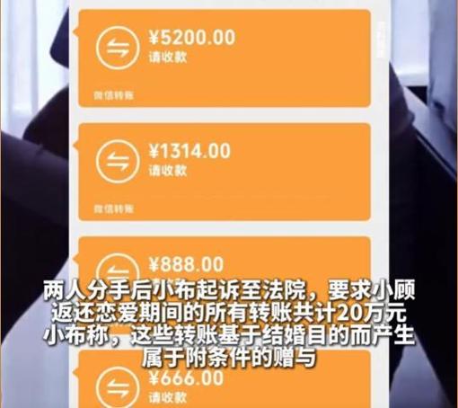 谈恋爱的转账分手可以要回吗