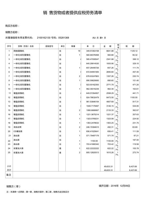 增值税专用发票明细表怎么打印