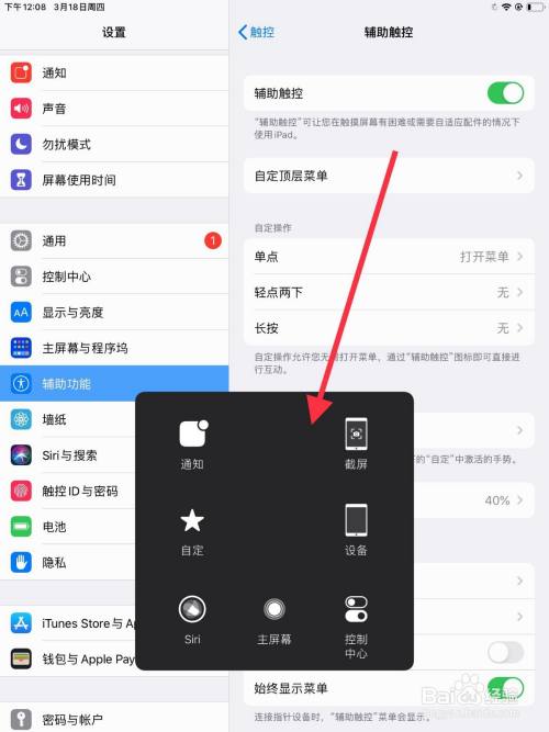 ipad圆圆的在哪里设置