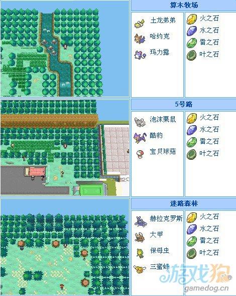 口袋妖怪黑白精灵的分布地点