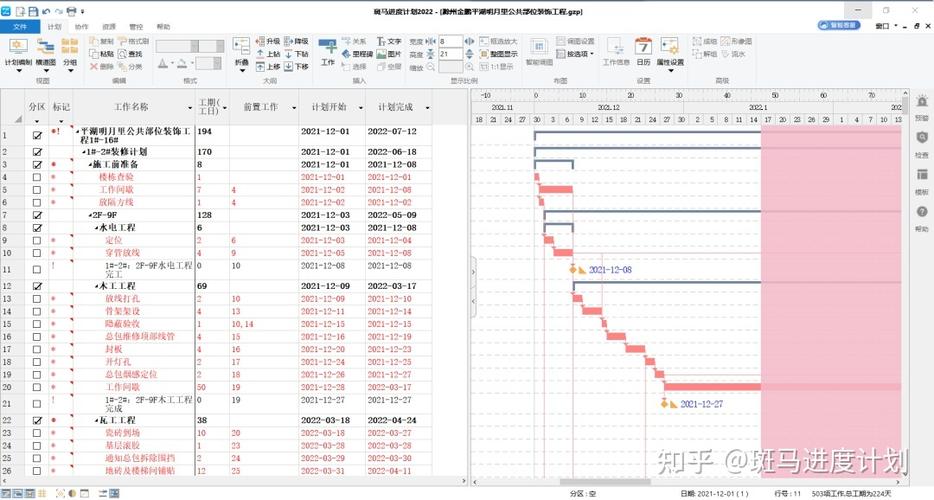 斑马进度计划横道图缩略图