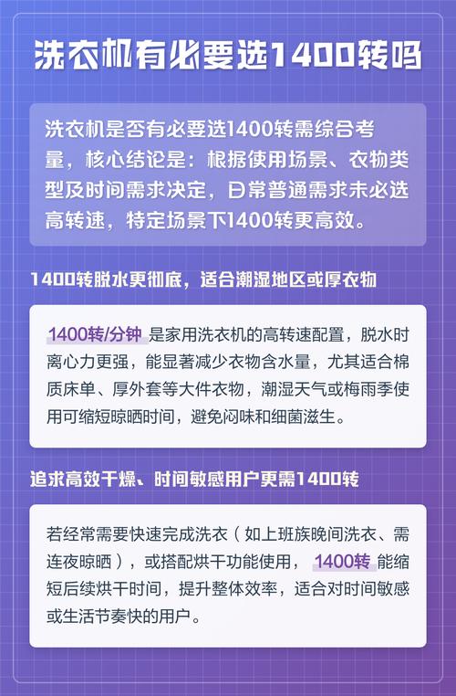 洗衣机有必要选1400转吗