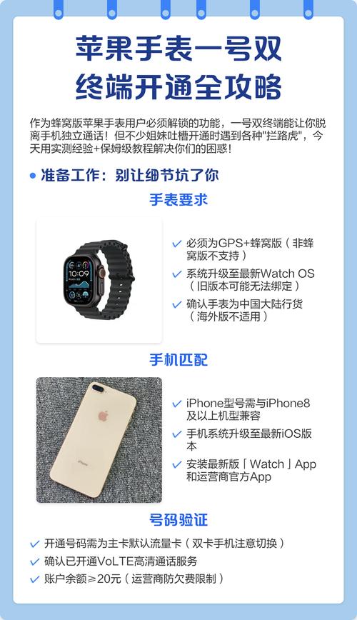 营业厅苹果手表开通一号双终端以后