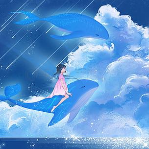 孕妇梦见蓝色的鲸鱼在天上飞缩略图