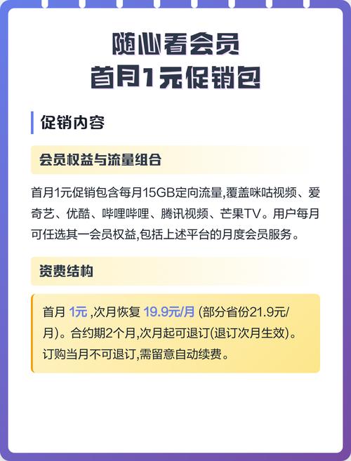 随心看会员首月1元促销包