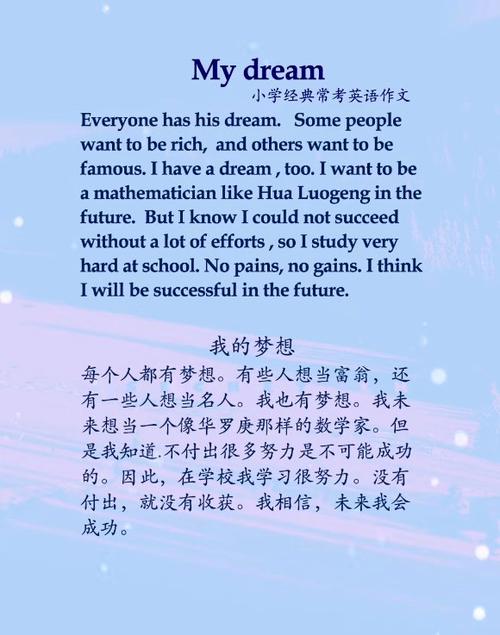 小学英语作文100篇