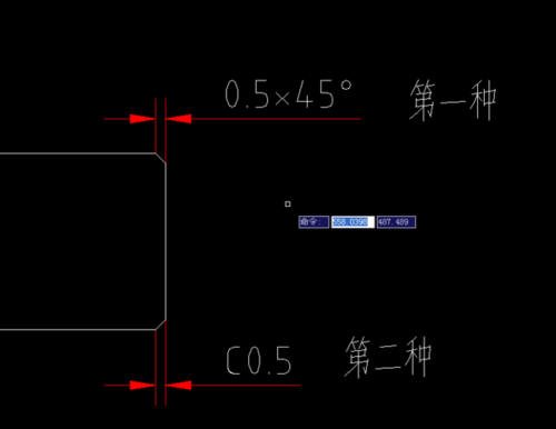 图纸R倒角标注对应边
