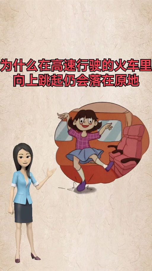 为什么在火车里跳跃最后会落在原地