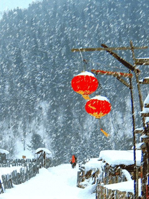 漫天飞雪的唯美图片