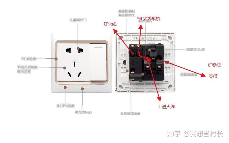 公牛明装一开五孔开关接线图图标