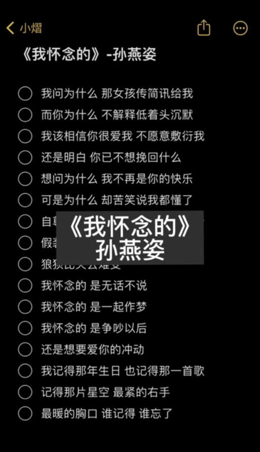 孙燕姿《我怀念的》歌词