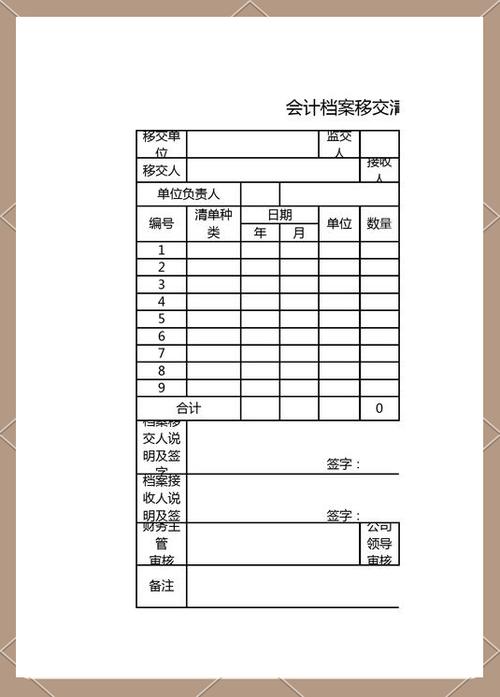 财务交接单模板(范本)