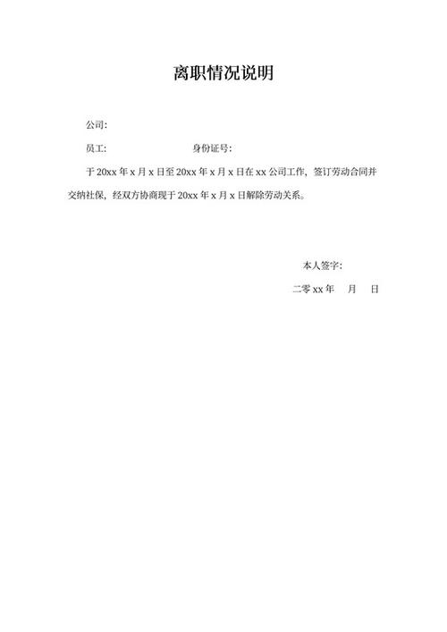 个人情况说明书模板