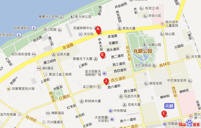 哈尔滨中央大街地图位置